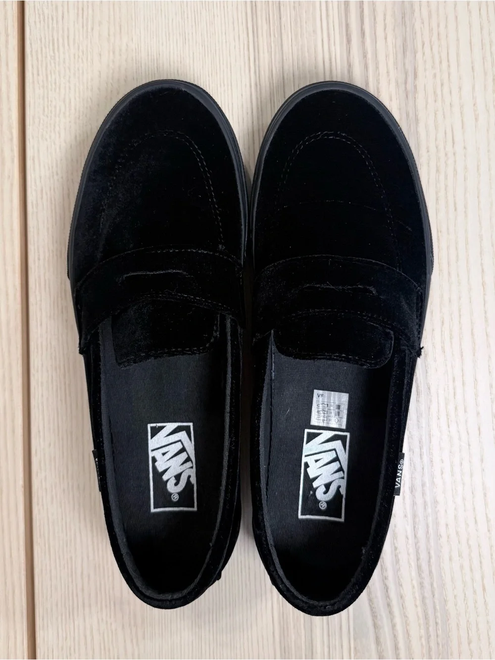 Vans Skate Style 53 Black Velvet Loafer Slip On Womens 9 Mens 7.5